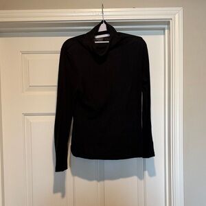 Black Long Sleeve Mock Neck Women's Top